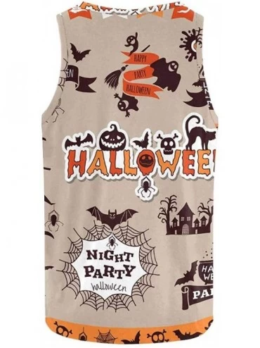 Undershirts Men's Muscle Gym Workout Training Sleeveless Tank Top Halloween Party Castle- Witch - Multi1 - C119COH6A38 $26.57