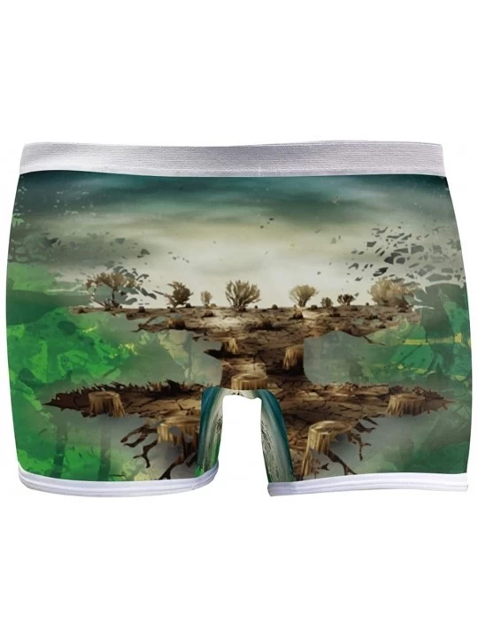 Panties Women's Seamless Boyshort Panties Tie Dye Print Underwear Stretch Boxer Briefs - Jamaican Roots Flag Tree - C718T0SCO...