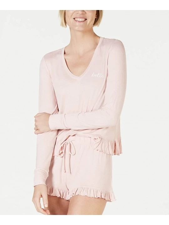 Tops Ultra Soft Knit Ruffled Pajama Top - Peachskin - C119DW2M99A $23.63