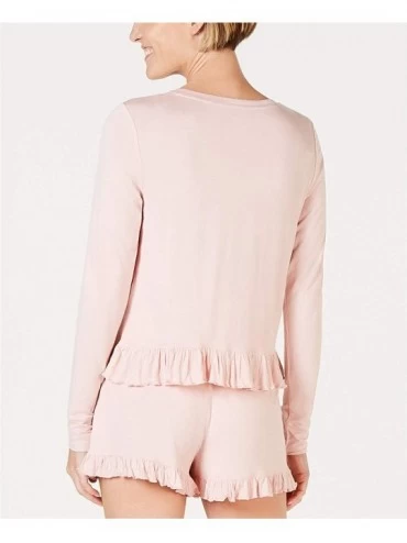 Tops Ultra Soft Knit Ruffled Pajama Top - Peachskin - C119DW2M99A $23.63