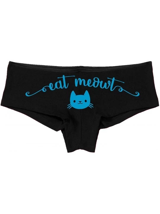 Panties Eat Meowt Pussy Cat Kitty Kitten Oral Sex Lick me pet Panties - Sky Blue - CC18LRNCTMX $12.41