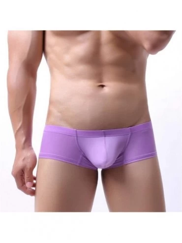 G-Strings & Thongs G-Strings Boxers Mens Sexy Pouch Soft Underpants Solid Hot Sport Thongs Underwear - Purple - CP18X24N3XN $...