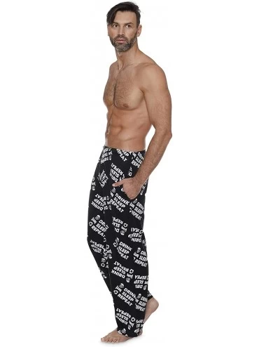 Sleep Bottoms Mens Beer & More Beer Fun Prints Pajama & Lounge Pants - Drink Sleep Repeat - CJ12NV0GEO9 $13.56