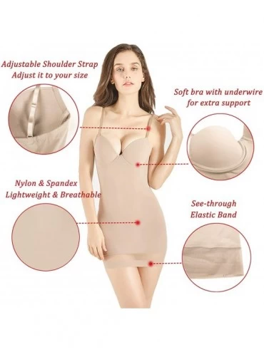 Shapewear Shapewear Slip for Women Plus Size Full Slips Under Dress Seamless Body Shaper - Nude - CH18RGXHTLE $12.10