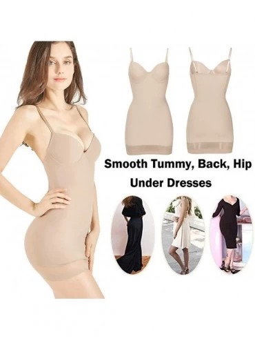 Shapewear Shapewear Slip for Women Plus Size Full Slips Under Dress Seamless Body Shaper - Nude - CH18RGXHTLE $12.10