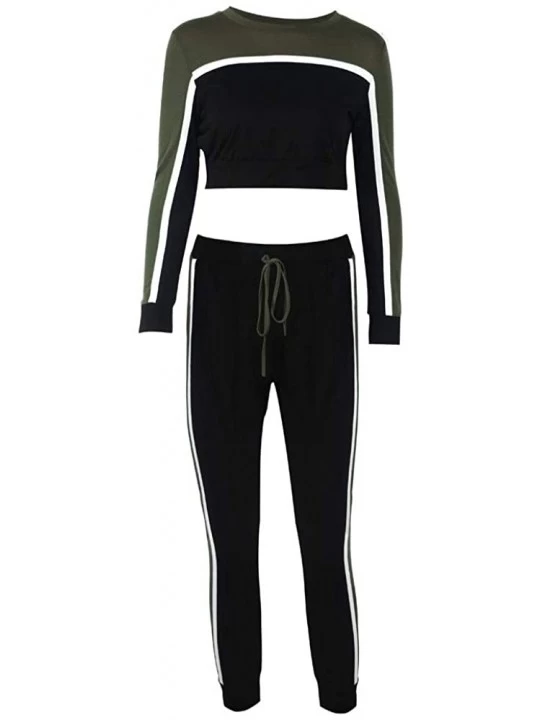 Sets Tracksuit Sweatshirt Pants Sets Women 2Pcs Sports Long Sleeve Casual Suit - Army Green - CT18I2H8H25 $23.28