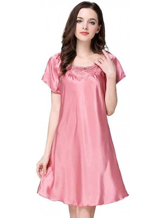 Lingerie Women Short Sleeve Robe Dress Babydoll Night Sleepwear Kimono ...