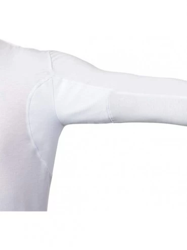 Undershirts Sweatproof Long Sleeve Shirt for Men with Underarm Sweat Pads (Fitted- Crew Neck) - C2197CLN0YY $29.79