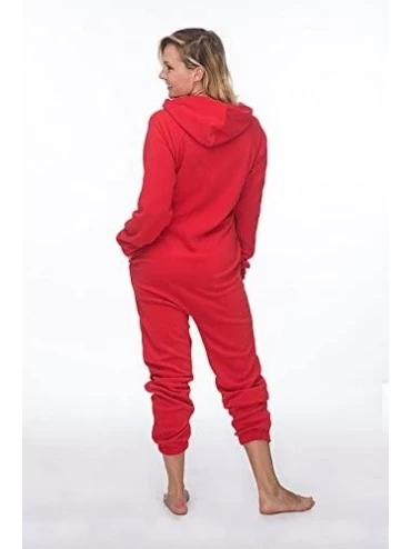 Sets Unisex Adult Mrs. Claus Fleece Onesie - Red - CB12MGPJG4T $45.20