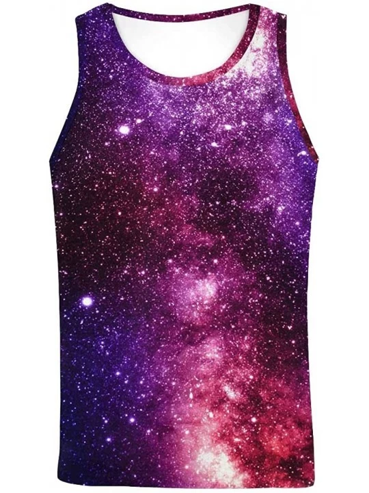 Undershirts Men's Muscle Gym Workout Training Sleeveless Tank Top Colorful Abstract - Multi2 - CY19D0T4NWW $20.14