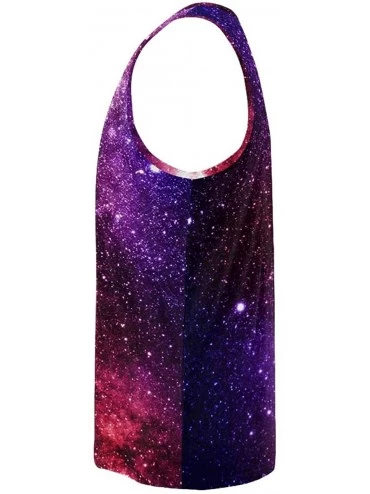 Undershirts Men's Muscle Gym Workout Training Sleeveless Tank Top Colorful Abstract - Multi2 - CY19D0T4NWW $20.14