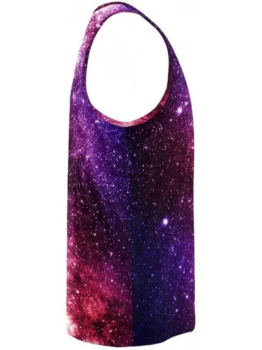 Undershirts Men's Muscle Gym Workout Training Sleeveless Tank Top Colorful Abstract - Multi2 - CY19D0T4NWW $20.14