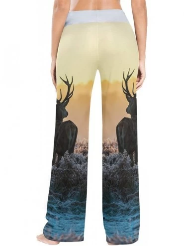 Bottoms Forest Deer (2) Women's Pajama Pants Loose Drawstring Lounge Pants Sleepwear - CP19C4ZC3O8 $34.95