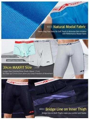 Boxer Briefs Mens 3 Pack Micro Modal Sports Stretch Performance Boxer Briefs - Set E (Blue X 3) - C011ACTI5X9 $23.04