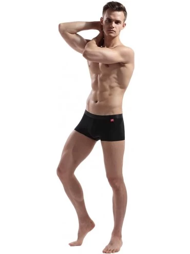 Trunks Men's Underwear Micro Modal Separate Low Rise Pouches Trunks with No Fly - Black - CF18U2AZ8I4 $12.06