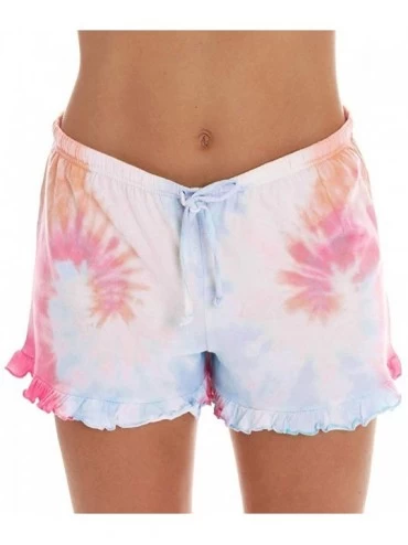 Sets Womens Tie Dye Printed Sleepwear Lounge Short Sleeve Pajama Set Night Shirt with Shorts - Pink - CK190LQZCHG $24.21