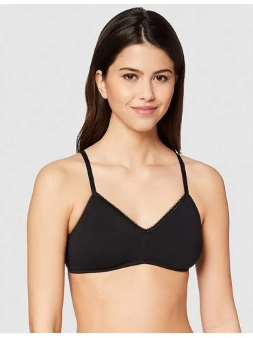 Bras Women's Cotton Bralette 2-Pack - Black Beauty/Nude - CK18ZDSUTDT $18.30