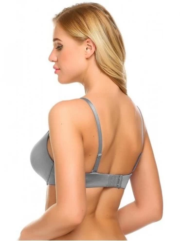 Bras Bras for Women Underwire Push up T-Shirt Bra Perfectly Fit Padded Bras 32A-38DD - Grey - CP1288B3J1B $18.67