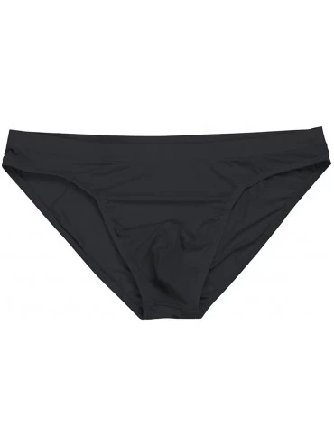Bikinis Men's Silky Ice Silk Ultra-Thin Bikini Swim Briefs Underwear Swimwear - Black - C2180EKNX38 $13.31