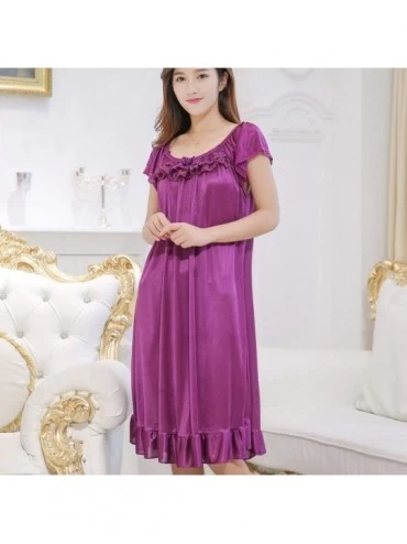 Sets Women Sexy Pajamas Set Women Sexy Nightdress Lingerie Sleepwear Sexy Pajamas - Purple - CB1943IAUX2 $9.93