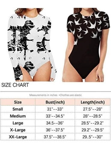 Shapewear Women's Performance Dry Fit Short Sleeve Tops Basic Round Neck Bodysuit Jumpsuit - Queen Bee - C1198D7M28N $23.10