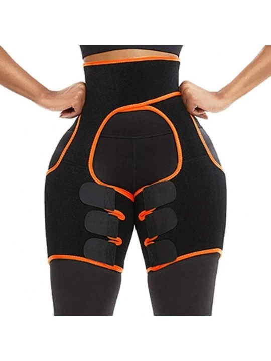 Shapewear Thigh Slimmer Waist Trainer High Waist Shaper Butt Lifting Neoprene Thigh Shaper Trainer Sciatica Wrap - Orange - C...