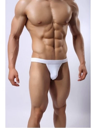 Briefs Men's Athlelic Supporter Performance Jockstrap Sexy Gay Underwear Briefs - White - CG1987MKEWN $9.45