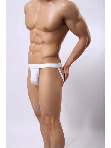 Briefs Men's Athlelic Supporter Performance Jockstrap Sexy Gay Underwear Briefs - White - CG1987MKEWN $9.45