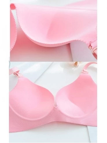 Bras Women Sexy Push up Bra Brassiere Seamless Padded Wire Free Bras Adjustable Shoulder Strap Underwear - Pink - CZ18RLMEX2X...