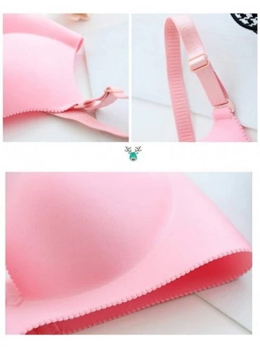 Bras Women Sexy Push up Bra Brassiere Seamless Padded Wire Free Bras Adjustable Shoulder Strap Underwear - Pink - CZ18RLMEX2X...