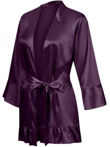 Baby Dolls & Chemises Women Sexy Lace Lingerie Nightwear Underwear Sleepwear Pajamas - Purple - CG198OE736Q $17.13