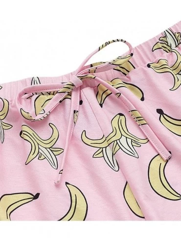 Sets Women's Cute Cartoon Print Tee and Shorts Pajama Set - Banana_pink - CN18GO5OEH3 $29.04