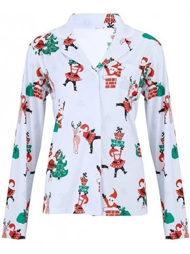 Sleep Sets Daddy & Mommy & Me Pajamas- Christmas Tree Santa Claus Elk Print Adult Holiday Pj Sets Matching Christmas Pyjamas ...