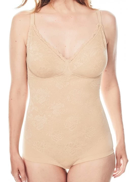 Shapewear Women's Plus Size Smooth Lace Body Briefer Body Shaper - Nude (0107) - C518U4HZY04 $26.67