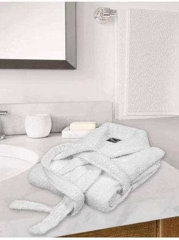 Robes Classic Bath Robe- Premium Spa Robe- one size fits all- White - CW195WN66C0 $25.44