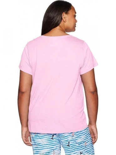 Tops Women's Short Sleeve V-Neck Sleep Tee - Lilac Sachet - C418NH0E48C $21.20