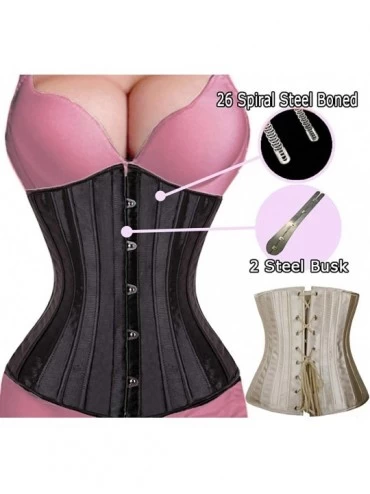 Bustiers & Corsets Slimming Body Shaper Woman Sexy Waist Trainer Underbust Corsets Bustiers Satin Steel Boned Waist Cincher -...