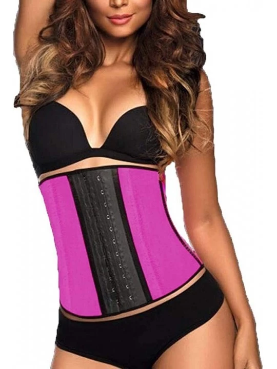 Bustiers & Corsets Women Waist Trainer 3-Breasted Tummy Control Belt Weight Loss Body Shaper Corsets - Rose Red - C619CS6462C...