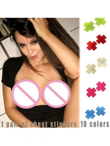 Accessories 3 Pairs Nipple Breast Covers Sexy Breast Pasties Small Chest Adhesive Bra Disposable Waterproof - Black - CR195RR...