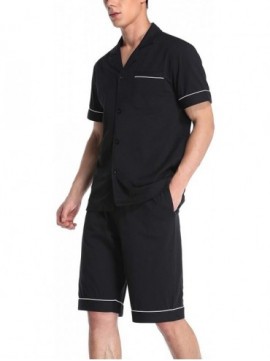 Men's 100% Cotton Pajamas Set Short Sleeve Button Down Pj Shorts Sets ...