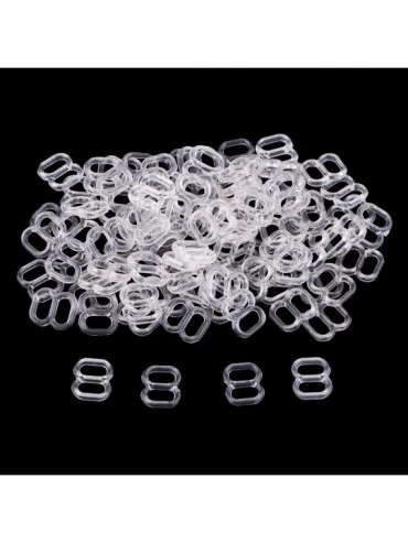 Accessories 100Pcs 6mm Metal Bra Strap Adjuster Slider Hook Bikini Lingerie Buckle Clips - Clear - Clear - C618ZMONTOK $10.16