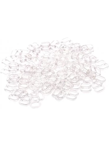 Accessories 100Pcs 6mm Metal Bra Strap Adjuster Slider Hook Bikini Lingerie Buckle Clips - Clear - Clear - C618ZMONTOK $10.16