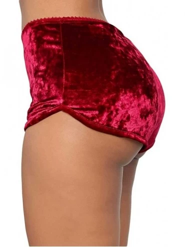 Sets Womens Sexy Velvet 2 Pieces Romper Outfit Spaghetti Strap Crop Top Camisole and Shorts Pajama Active Bottom Set A Red - ...