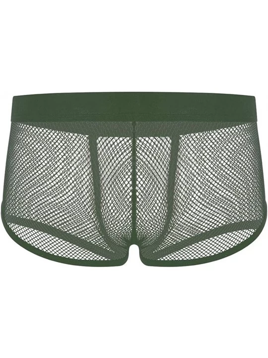 Baby Dolls & Chemises Men Sexy Underwear Letter Printed Boxer Briefs Shorts Bulge Pouch Underpants - G Green - CN195AQTK22 $9.96