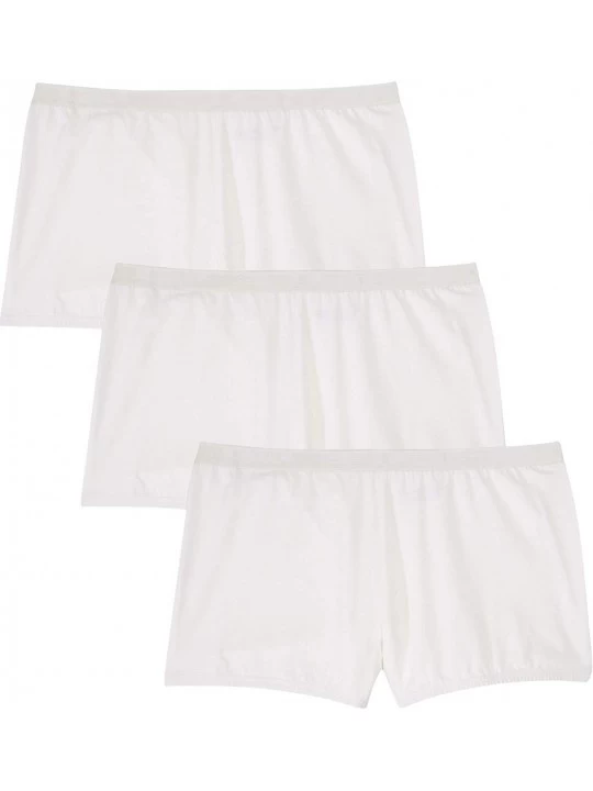 Panties Women's Plus Size 3-Pack Boyshort Underwear - White Pack (0119) - C6199263D5H $28.17