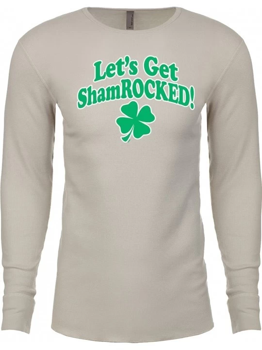 Thermal Underwear St Patricks Day Lets Get Shamrocked Thermal Shirt - Sand - C6180AYDTM9 $20.70