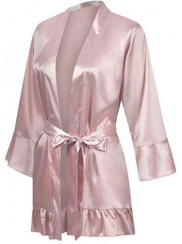 Sleepwear Lingerie Short Satin Robe Women Night Dress Chemise Nightwear ...