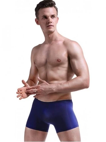 Boxer Briefs Men's Briefs Underwear Breathable Mesh Briefs Low Rise - Dark Blue - C018I0QR9LD $9.57