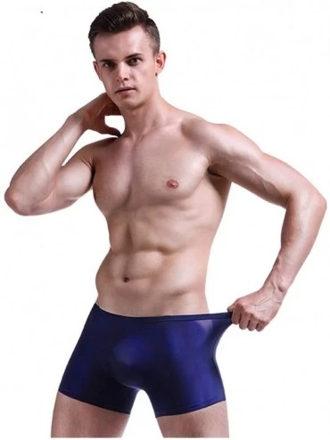 Boxer Briefs Men's Briefs Underwear Breathable Mesh Briefs Low Rise - Dark Blue - C018I0QR9LD $9.57