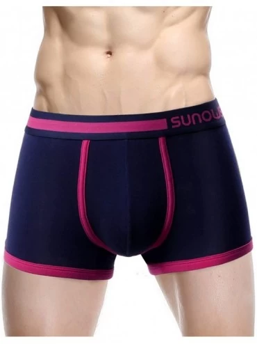 Boxer Briefs Men's Underwear - Boxer Briefs in Mid Rise Short Cut - New Knitting Solid Color - Pur+blu+nav - CG1920YCNWG $16.44